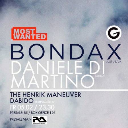 Picture of Event: Free Tickets BONDAX / DANIELE DI MARTINO live club Gretchen (05.02.2015) at Stereofox